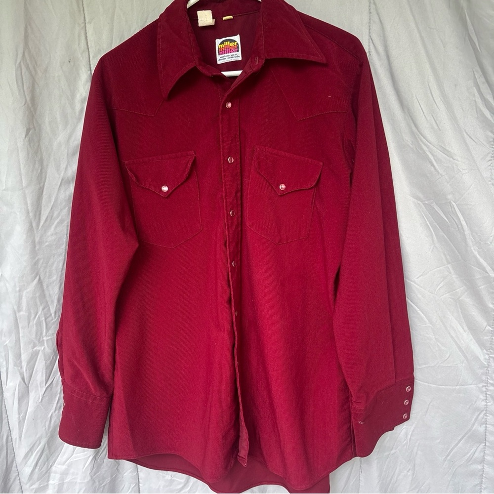 Men's Red Button Down Shirt